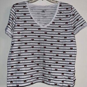 Disney Minnie Mouse Ear Striped Top, Large